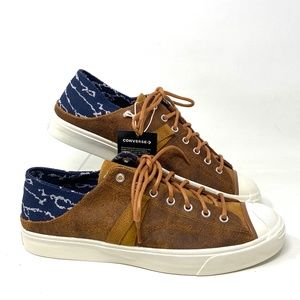 Converse Jack Purcell Vantage Crush Low Top Brown Leather Men’s Sneakers 172932C